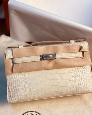 [에르메스] Kelly 켈리포쉐트 악어 8L Beton 핸드백