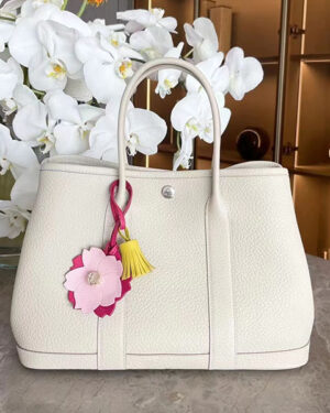 [에르메스] 가든파티 30,36cm CC10 Craie Country 금장 은장 핸드백