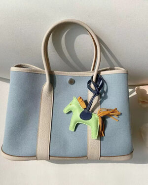 [에르메스] 가든파티 30,36cm 캔버스 금장 은장 핸드백