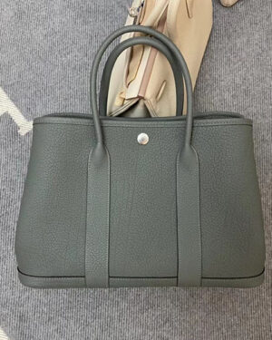 [에르메스] 가든파티 30,36cm 63 Vert Amande Negonda 금장 은장 핸드백