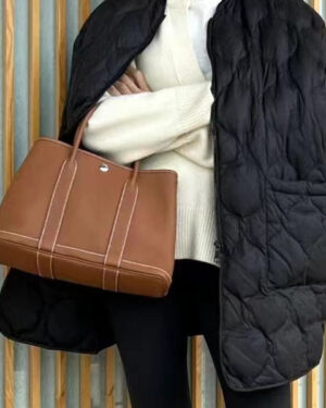 [에르메스] 가든파티 30cm Gold Negonda 금장 은장 핸드백