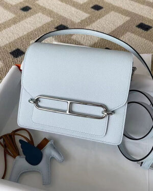 [에르메스] 롤리스 숄더백 19cm T0 Bleu Brume evercolor송아지가죽 은장