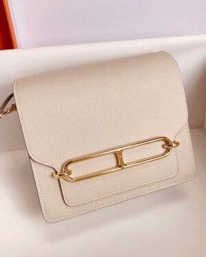 [에르메스] 롤리스 숄더백 19cm CC10 Craie Evercolor 송아지가죽 금장