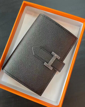 [에르메스] 베안 미니 카드지갑 블랙 epsom 은장L 10.8 * H 7.5 * P0.4CM