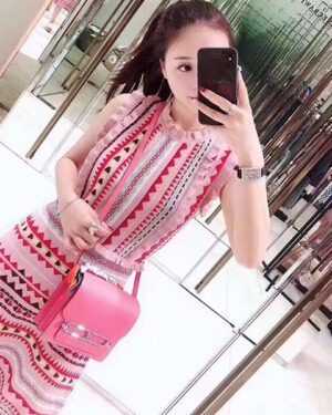 [에르메스] 롤리스 숄더백 19cm 8Ｗ Rose Azalee Evercolor 송아지가죽 은장