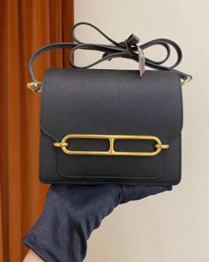 [에르메스] 롤리스 숄더백 19cm CK89 Noir evercolor송아지가죽 금장