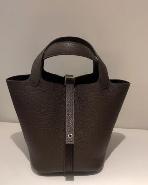 [에르메스] 피코탄 Picotin 18,22cm TC송아지가죽 46 Ebene 은장 핸드백