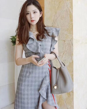 [에르메스] 피코탄 Picotin TC 송아지가죽 18,22cm M8 Gris Asphalt 금장 은장 핸드백