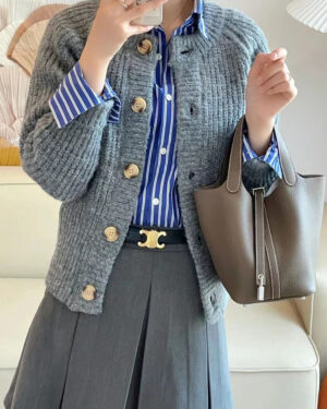 [에르메스] 피코탄 Picotin 18,22cm CK18 Etoupe 금장 은장 핸드백