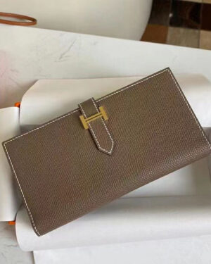 [에르메스] Bearn Compact 베안 장지갑 8C Gri Elephant Epsom 송아지가죽 L 17.5*H 9 * P0.5CM