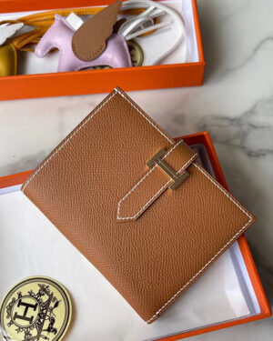 에르메스 Bearn Compact 베안 반지갑 CK37 Gold Epsom 송아지가죽