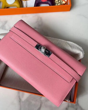 [에르메스] 켈리 클래식 장지갑 1Q Rose Confetti Epsom 송아지가죽 L 19.7 *H 11.5 * P1.5CM
