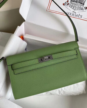 [에르메스] 켈리투고 woc장지갑 🥑3I Vert Criquet Epsom 송아지가죽