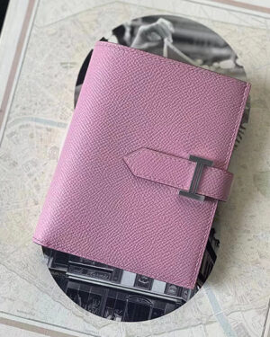 [에르메스] Bearn Compact 베안 반지갑 X9 Mauve Sylvestre Epsom 송아지가죽