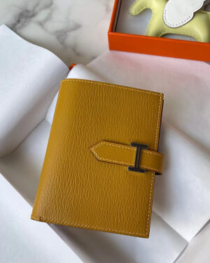 [에르메스] Bearn Compact 베안 반지갑 9D Ambre 양가죽