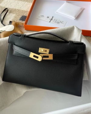 [에르메스] 미니 켈리포쉐트 swift 핸드백 Black/3Q Rose Sakura/9R Lime/brown/8M Gris Paris