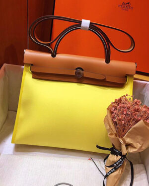 [에르메스] 켈리 kelly Herbag 31cm 9R Lime +CK37 Gold 숄더백