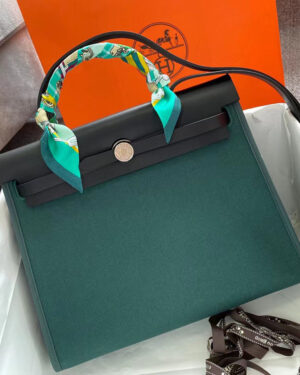 [에르메스] 켈리 kelly Herbag 31cm Z6 Malachite+블랙