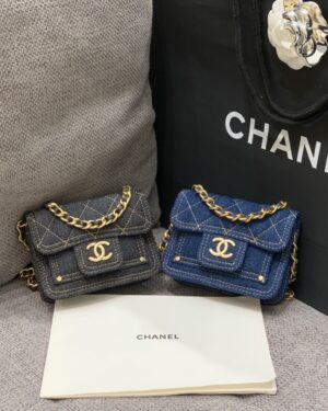 [샤넬] 2023 데님 스티치 체인 포켓 플랩백 (AS4051)