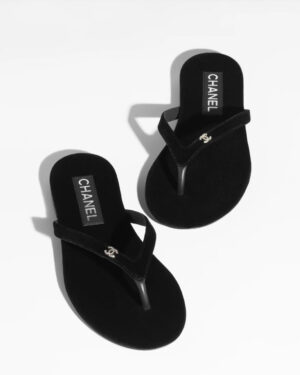 [샤넬] 24S Thongs 쪼리 슬리퍼  벨벳 블랙 G45716 B16716 94305