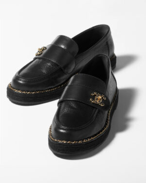 [샤넬] 24S 로퍼 크럼플드 램스킨 블랙 G45734 B17108 94305