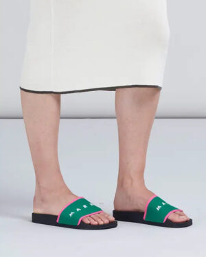 [마르니] 22SS 로고 자카드 슬라이드 슬리퍼 SAMS015402 P4547-ZO102