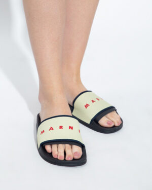[마르니] 22SS 로고 자카드 슬라이드 슬리퍼 SAMS015402 P4547-ZO101