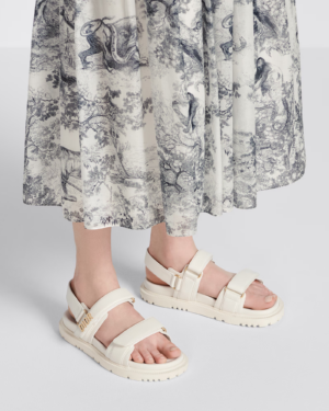 [디올] Dioract 플랫폼 샌들 화이트 양가죽 KCO016LAB_S03W