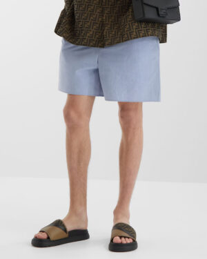 [펜디] 다이고널 슬라이드 브라운 FF 자카드 및 베이지 가죽 슬라이드 7X1674AF5TF1OOF