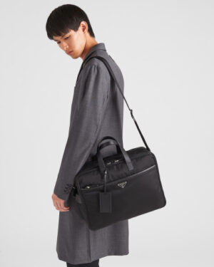 [프라다] 리나일론 사피아노 가죽 서류가방