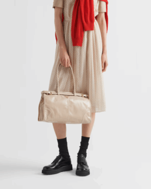 [프라다] 보니 라지 가죽 핸드백 트래버틴 1BA433