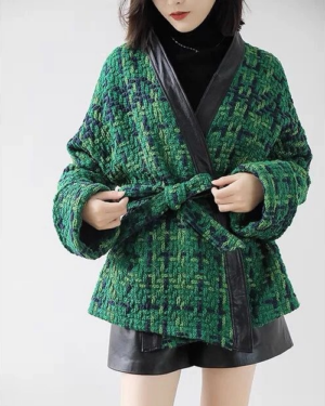 [샤넬] 트위드 벨트 자켓