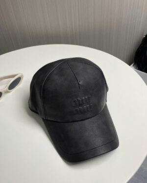 [미우미우] 나파 가죽 베이스볼 캡 5HC179