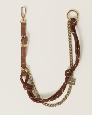 [미우미우] 가죽, 코드 및 메탈 트릭 5TL510