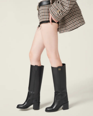 [미우미우] 가죽 하이 부츠 5W967D