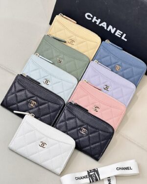 [샤넬] 클래식 캐비어 지퍼 카드지갑 AP3179