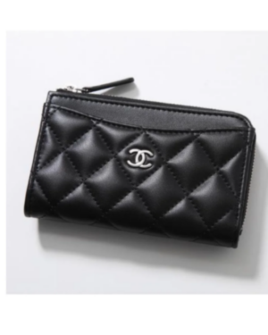 [샤넬] 클래식 램스킨 지퍼 카드지갑 AP3179