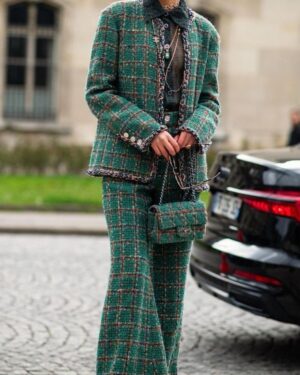 [샤넬] 23s 클래식 플랩 체인백 미니 트위드 그린 A01116