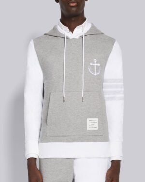 [톰브라운] 펀-믹스 라이트웨이트 앵커 루프백 4-바 후디 MJT376FJ0010997