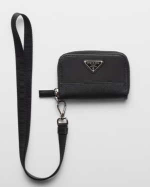 [프라다] 리나일론 및 사피아노 가죽 동전 지갑 2MR039