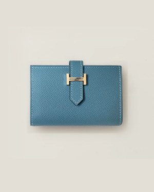 [에르메스] Bearn 미니지갑 Epsom - Bleu Lin / Gold H039796C