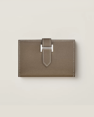 [에르메스] Bearn 카드 홀더 Epsom - Etoupe / Silver H039806C