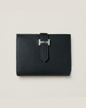 [에르메스] Bearn 컴팩트 반지갑 Togo - Noir / Silver