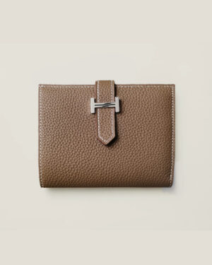 [에르메스] Bearn 컴팩트 반지갑 Togo - Etoupe / Silver