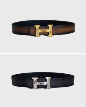 [에르메스] 양면 소가죽 버클 벨트 3.8cm