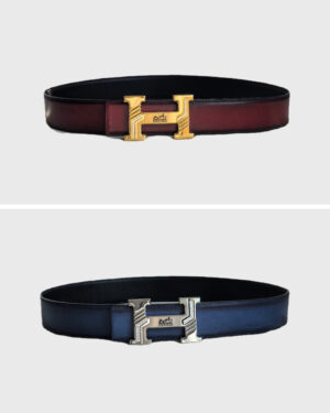 [에르메스] 양면 소가죽 버클 벨트 3.8cm