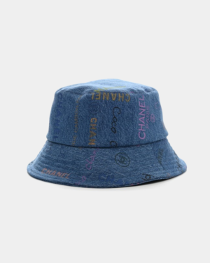 [샤넬] 로고 데님 버킷햇 벙거지 모자