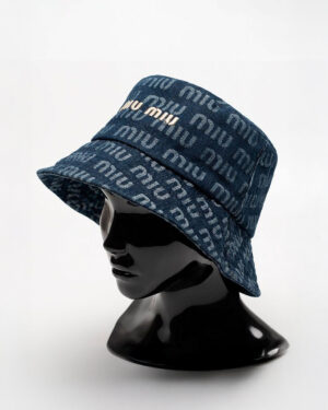 [미우미우] MIUMIU 로고 데님 버킷햇