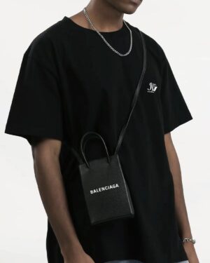 [발렌시아가] 폰 홀더 미니 크로스백 블랙/화이트 5938260AI2N1000