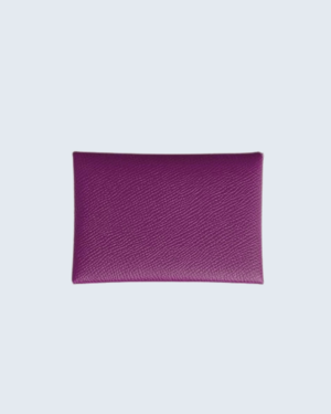 [에르메스] Calvi Duo 컴팩트 카드 홀더 Epsom - Alligator Violet / Silver H085238CK